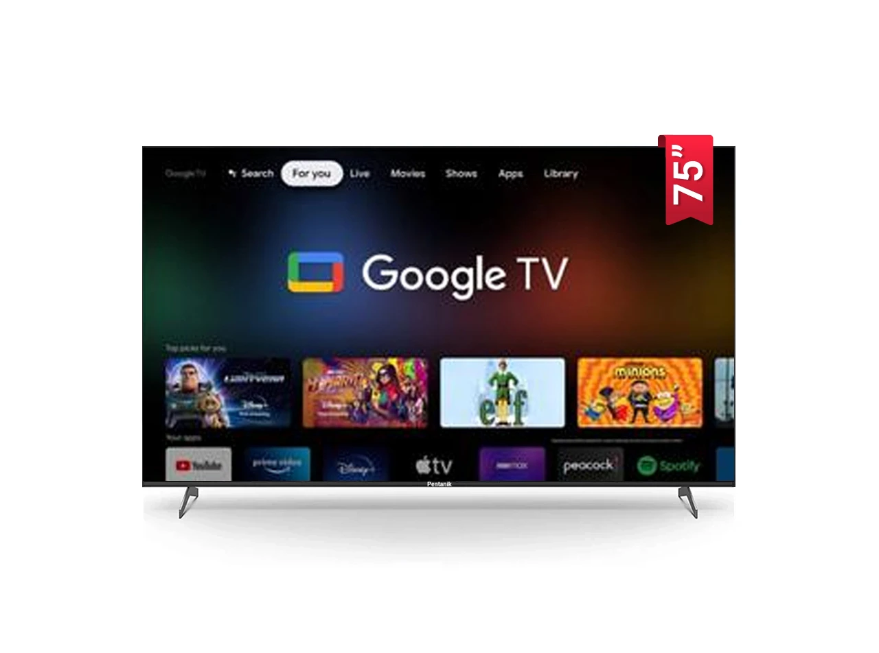 Pentanik Google TV 75 Inch 4K Frameless Voice Control
